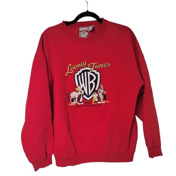 Vintage Warner Brothers Looney Tunes Sweatshirt Embroidered Medium - Picture 4 of 5